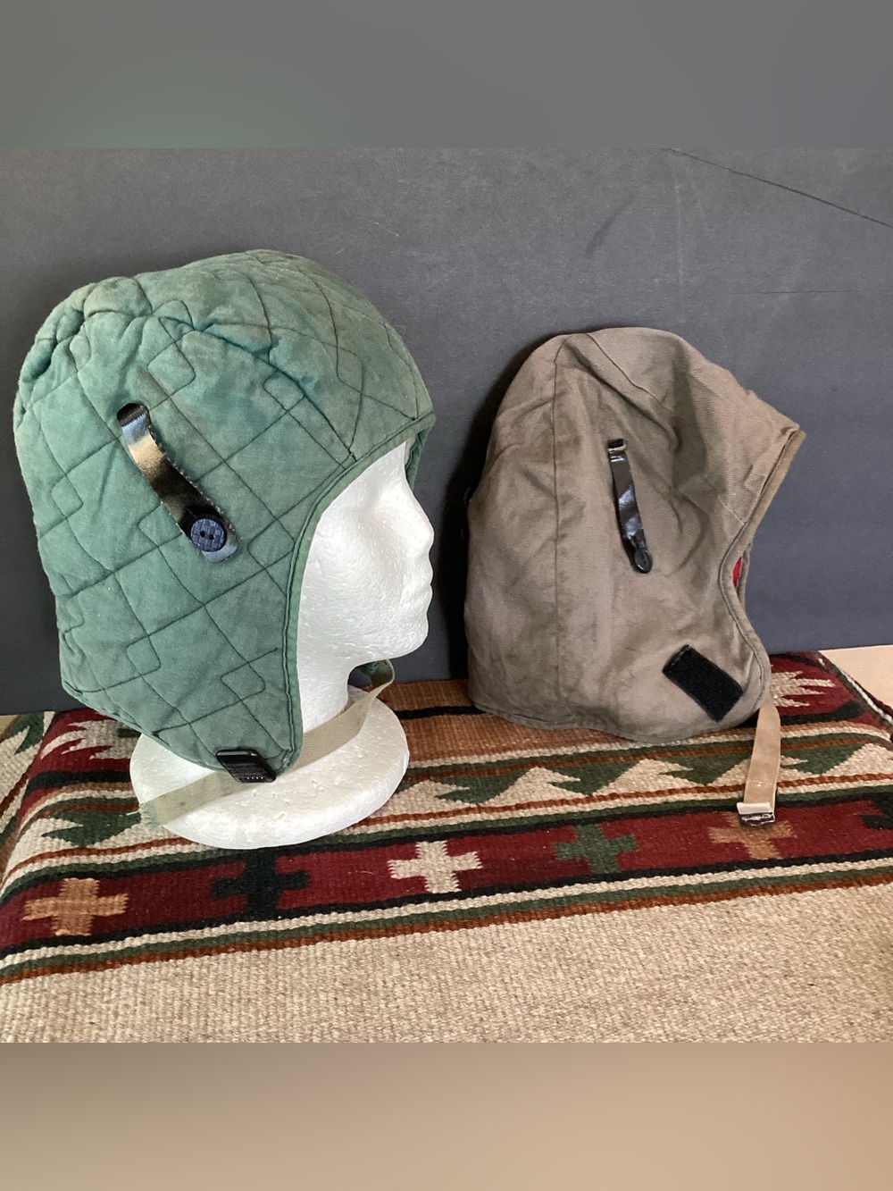 Vintage American optical company quilted cold weather liner hat WW2 army
